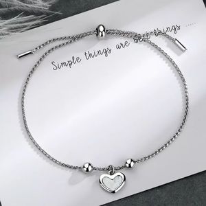 NEW 925 STERLING SILVER LOVE HEART BRACELET